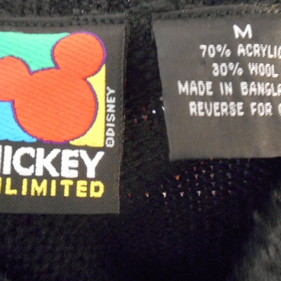 Disney Mickey Wool Blend Size M Sweater 3/4 sleeve - Picture 3 of 5